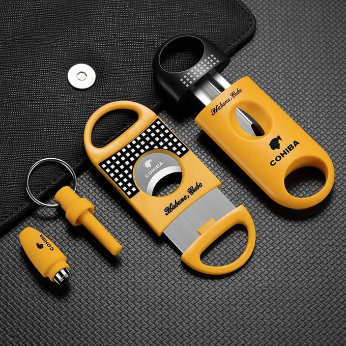 Cohiba sigarenknipper set geel 3stuks - sigaar -cutter -knipper
