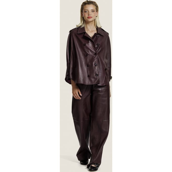 ALTER EGO Bibi Blouse Burgundy Größe: S | Lederjacken Outlet | Damen | Braun