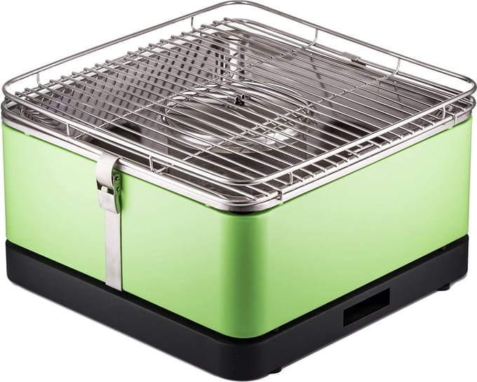 Style N Cook Tafel BBQ - BBQ Houtskool - 33x33 cm - Groen - Barbecue - Cadeau