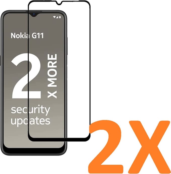 Volledige dekking Screenprotector Glas - Tempered Glass Screen Protector Geschikt voor: Nokia G11 / Nokia G21 - 2X