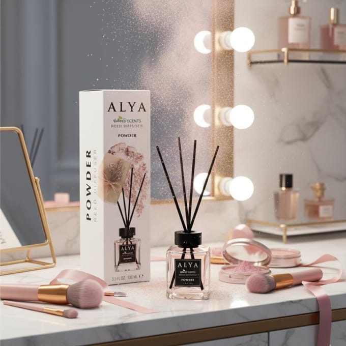 Alya Serie - Geurstokjes - Poedergeur - 100ml - Elegante Ontwerp