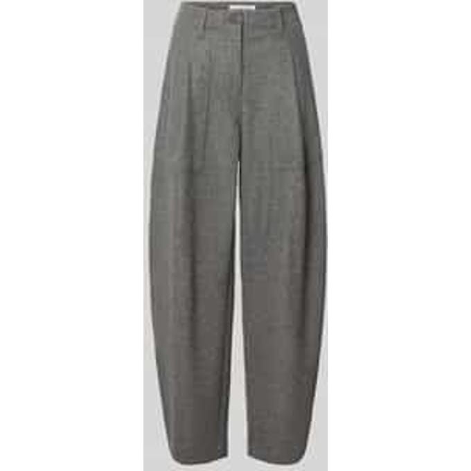 Regular fit barrel leg broek met mix van viscose en wol model 'October'