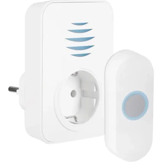 Exin Draadloze Deurbel - Led - Doorvoerstekker - Waterdicht - Wit