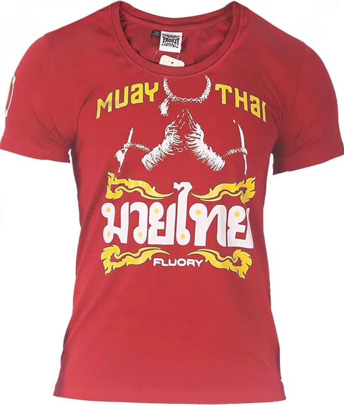 Fluory Mongkon Muay Thai Fighter T-Shirt Rood - L