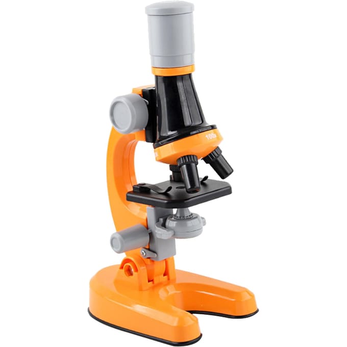 1200X Microscoop Kinderen Optische Microscoop met LED-licht Verzamelflessen 12 stuks Dia's voor oranje