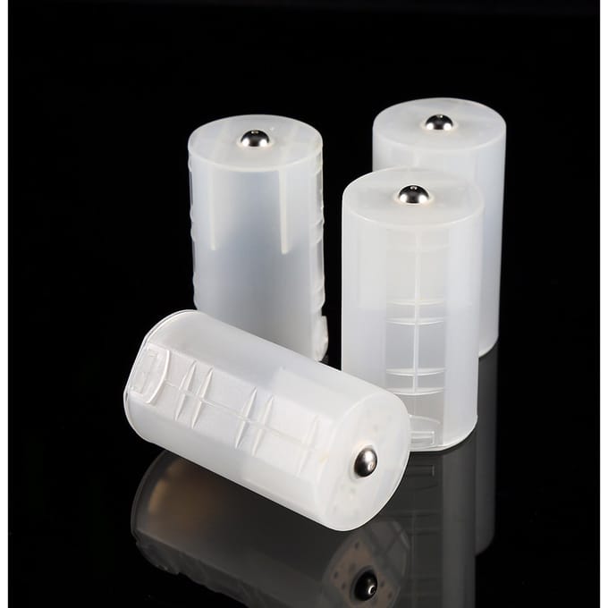 4 stuks AA naar Maat D Batterijadapters Houder Schakelaar Converter Cases Doos Wit gray