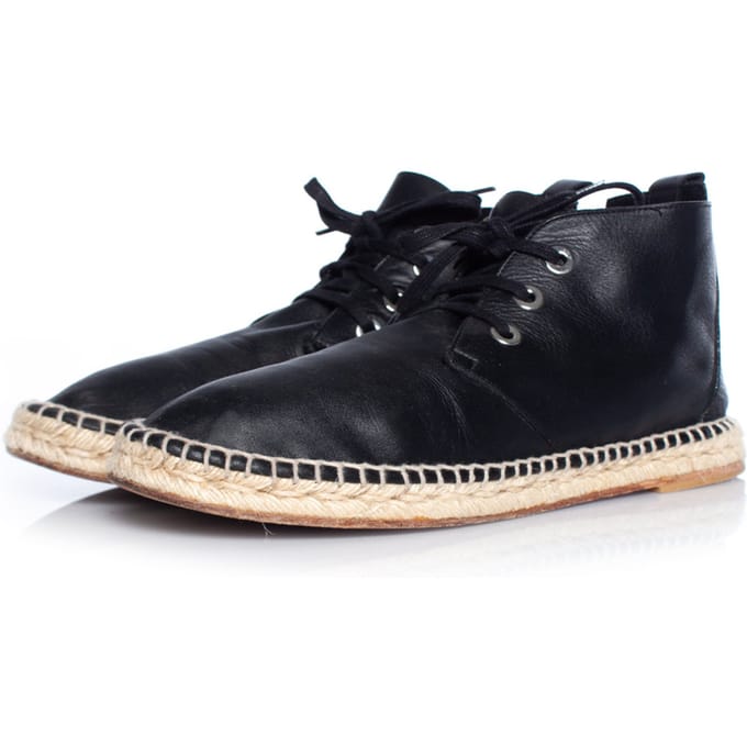 Balenciaga leren espadrille met vetersluiting