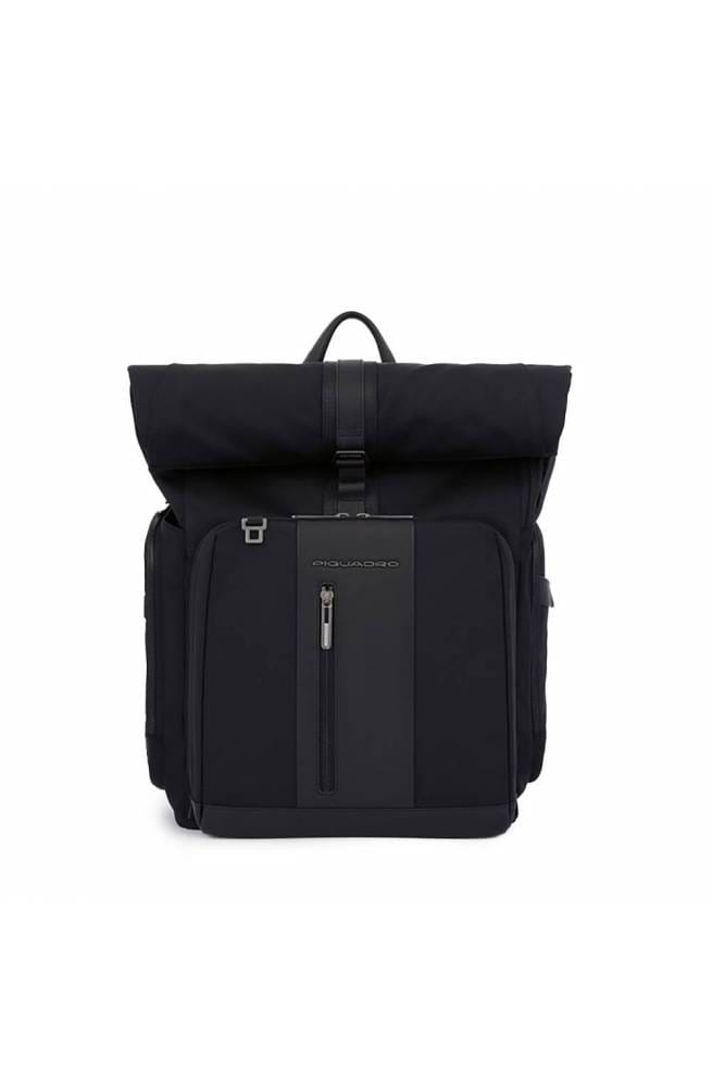 Rugzak Piquadro BagMotic roll-up huid en stof Zwart - CA5938BR2BMMD-N