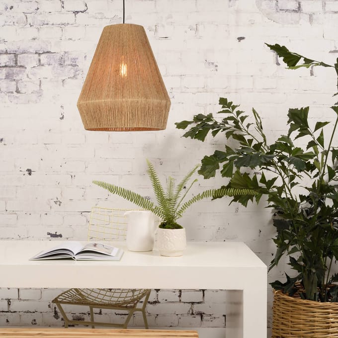 GOOD & MOJO Iguazu hanglamp, kegelvormig, naturel, Ø 40 cm