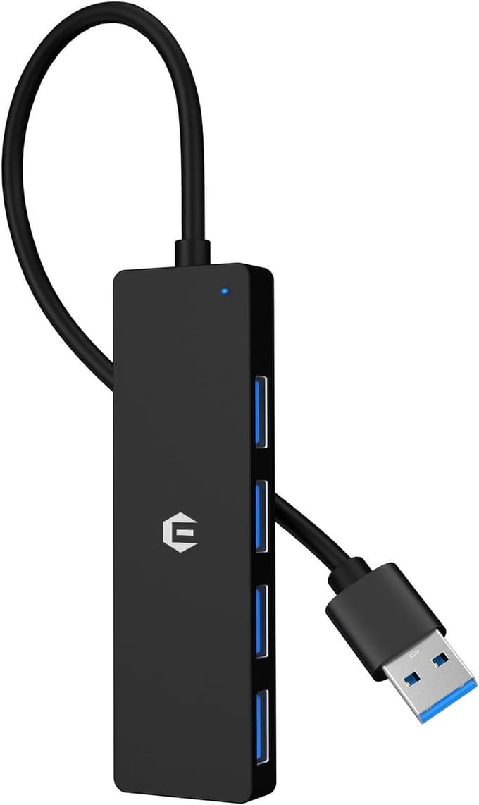 4-in-1 USB 3.0 Hub - Ultradunne Draagbare Data Hub met 4 Poorten