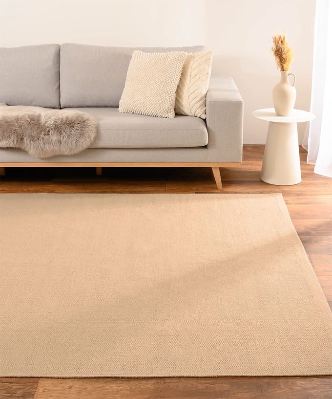 Vloerkleed katoen - Svelvik beige 160x230