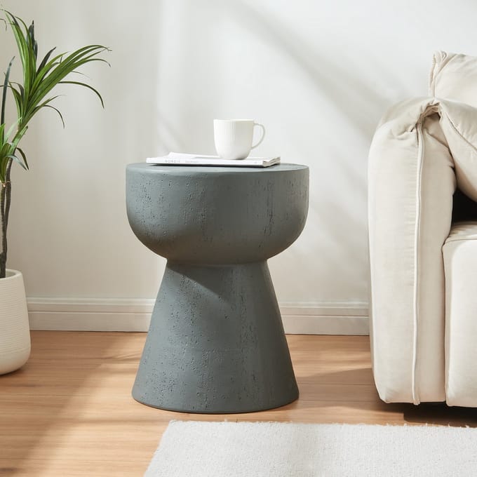 Bijzettafel Oulvepijanse rond 40 cm donkergrijs [en.casa]