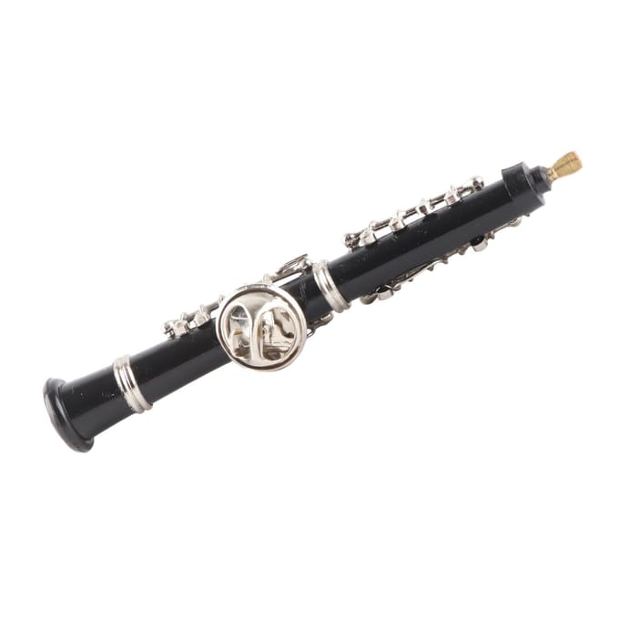 Hobo Broche Pin Mode Elegant Simulatie Metaal Muziekinstrument Broche met Rood Fluweel Gevoerd black