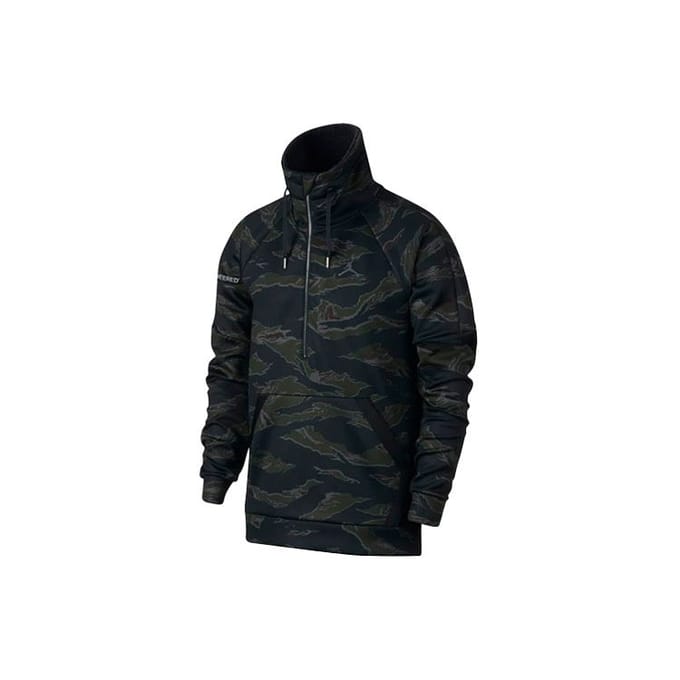 Jordan Camouflage Casual Sport Half-Zip Pullover Jack Heren Tops AH6164-010 L black