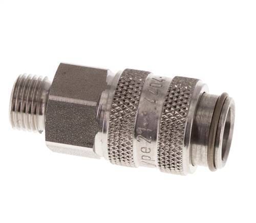 RVS 306L DN 5 Luchtkoppeling Snelkoppeling G 1/8 inch Buitendraad - CLS5-M-SSL-P-018