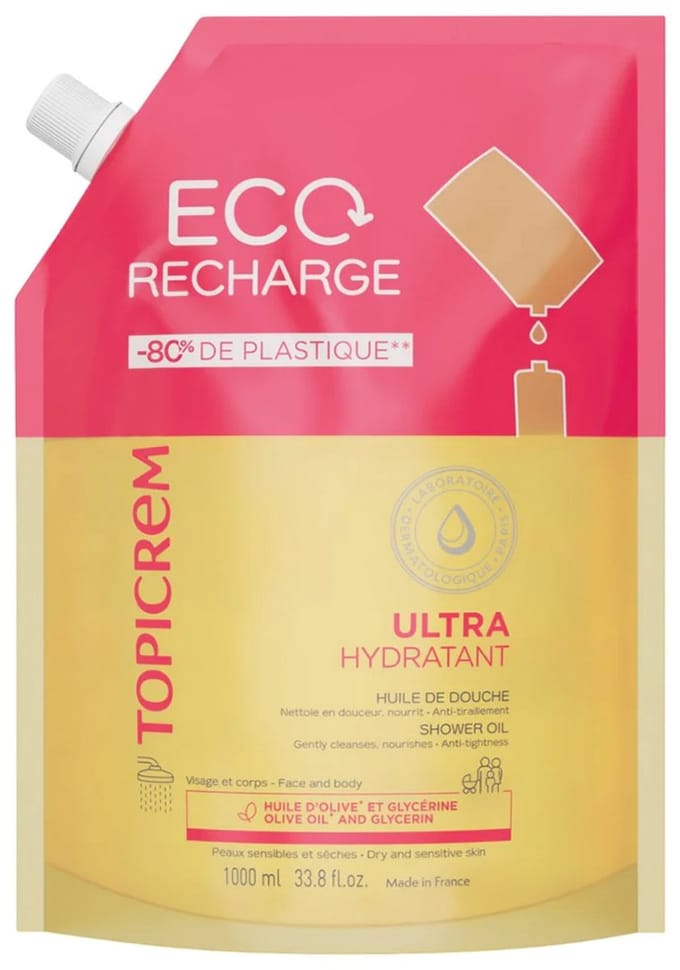 Topicrem Ultra-Hydraterende Doucheolie Eco-Vulling 1000 ml