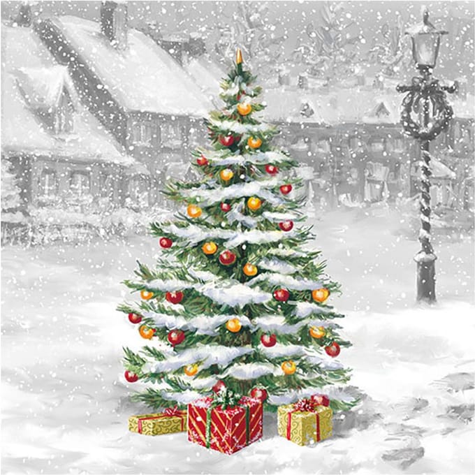 Servet "Besneeuwd kerstfeest" - 20 stuks