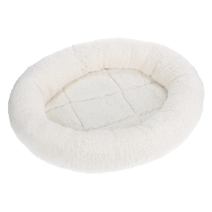 Fluffy Knuffelbed 2in1 Wit/Bruin voor Katten