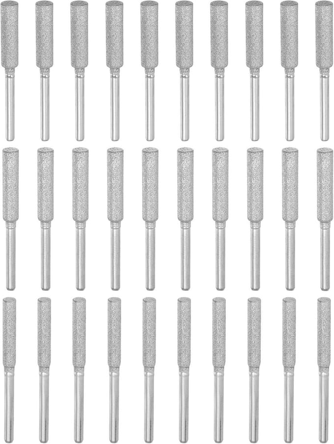 Slijpstenen Set - Vijlen Set - Kettingzaag Scherp - Diamant Coating - 3 Maten - Zilver