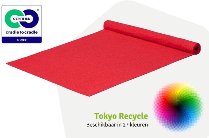 GJ Floors - Budget loper Tokyo Recycle | Rood - Breedte x Lengte: 2 meter / 8 meter