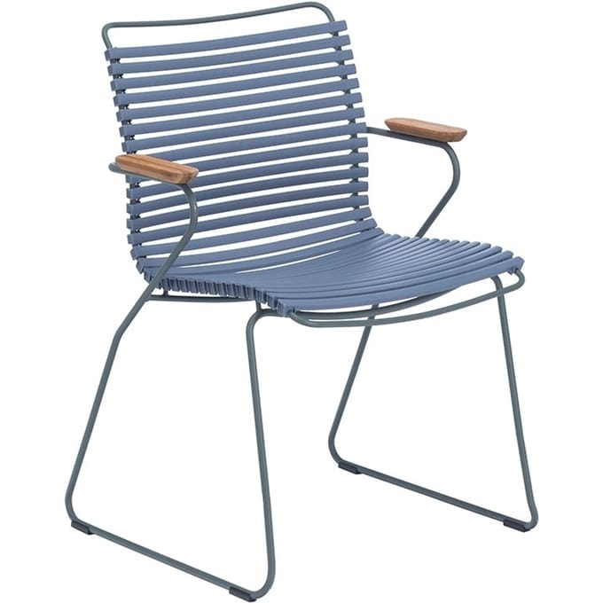HOUE - CLICK Dining Armleunstoel met lage rugleuning - duivenblauw