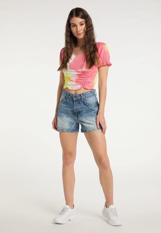 Mymo T-shirt Dames Oranje Veelkleurig