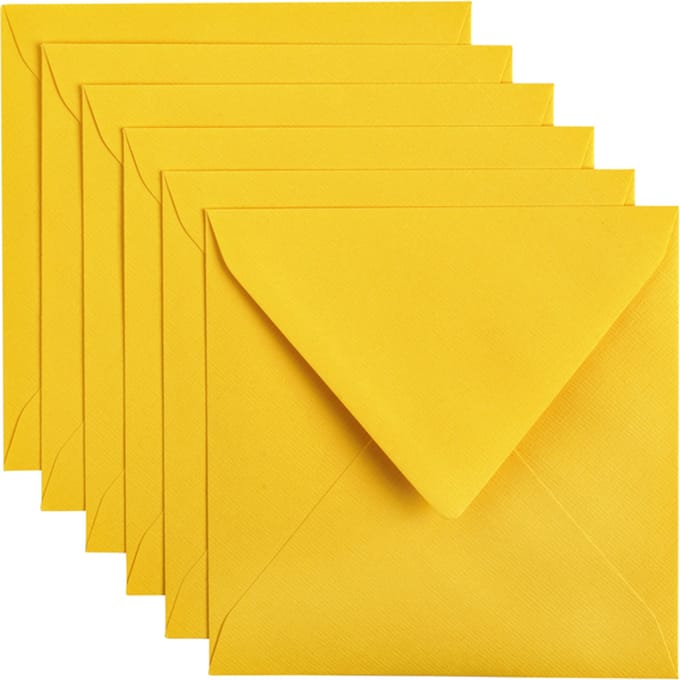 Envelop Papicolor 140x140mm dottergeel pak à 6 stuks