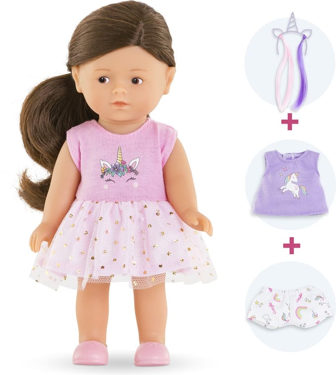 Corolle pop eenhoorn Romy 20cm - Mini Corolline speelset met accessoires.