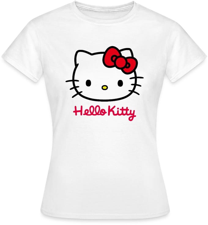 Hello Kitty Klassiek Portret Hello Kitty Tekst T-Shirt Dames