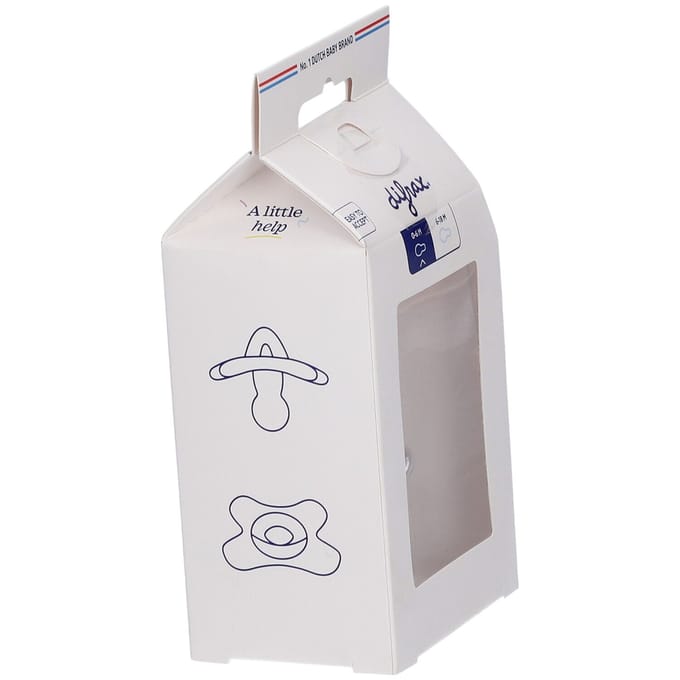 Difrax Fopspeen - Natural - 0/6 maanden - Siliconen - White/Pink - 2 Stuks