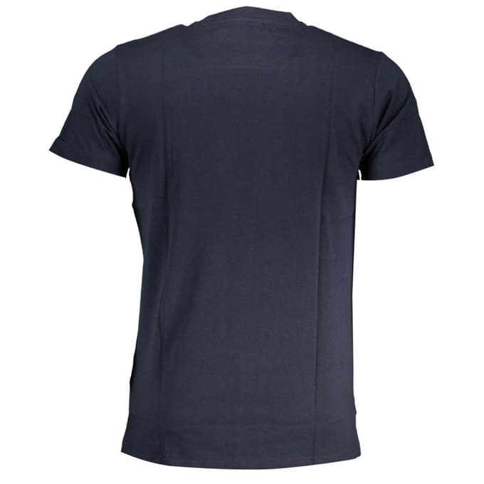 Cavalli Class Bold Witte Logo Marineblauwe T-Shirt