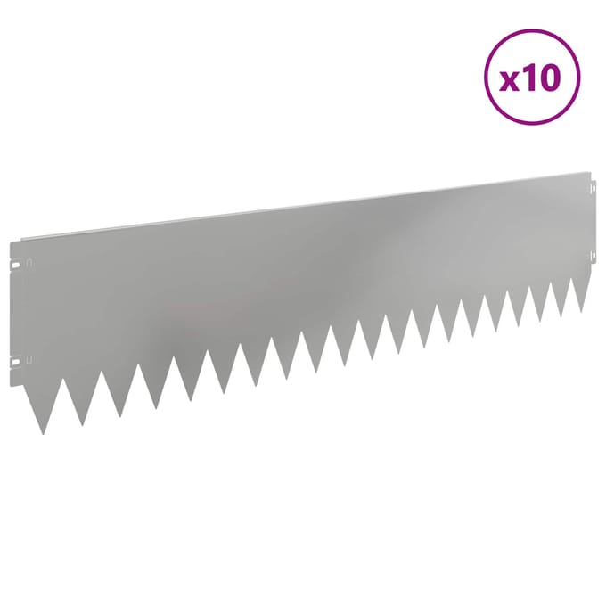 vidaXL - Gazonrand - 10 - st - 103 - x - 25 - cm - Staal - zilver