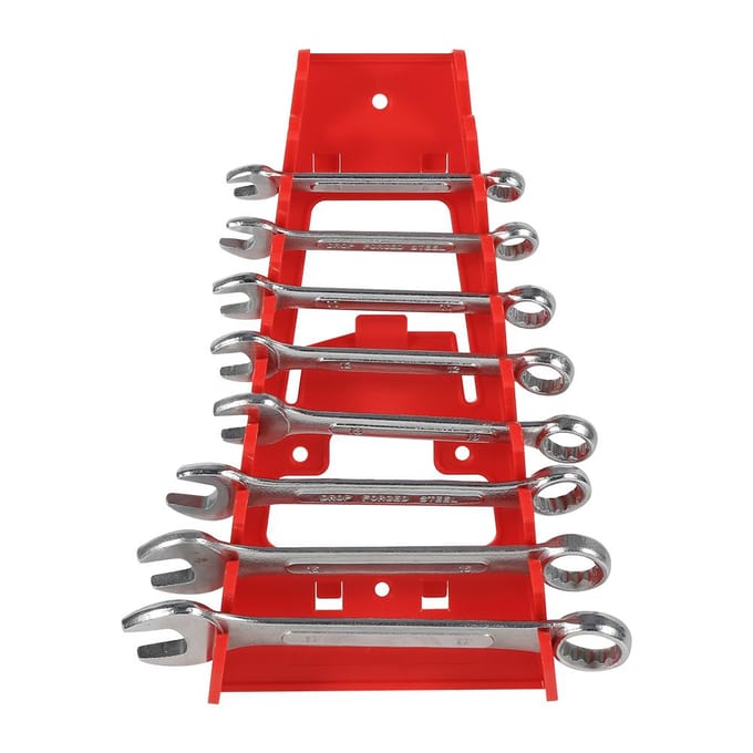 9 Sleuf Rode Plastic Sleutelrek Standaard Organizer Houder Opberggereedschap Sleutels Houder red