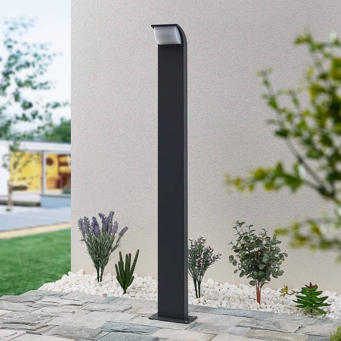 Lucande - LED buitenlamp - 1licht - Aluminium, polycarbonaat - H: 100 cm - antraciet, wit - Inclusief lichtbron
