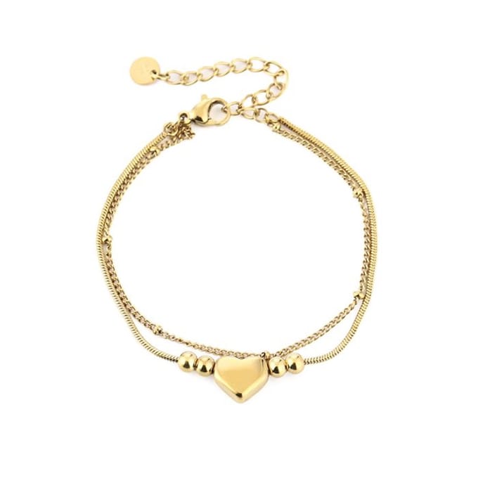 Bijoutheek Armband (Sieraad) Hartje Balls Goudkleurig