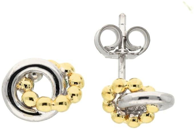 Glow 106.5361.00 oorknoppen zilver bicolor 10,2mm