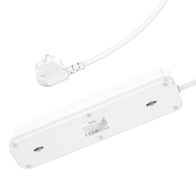 Hoco 4-voudige Stekkerdoos met 2 USB-A en 1 USB-C Poort - Wit