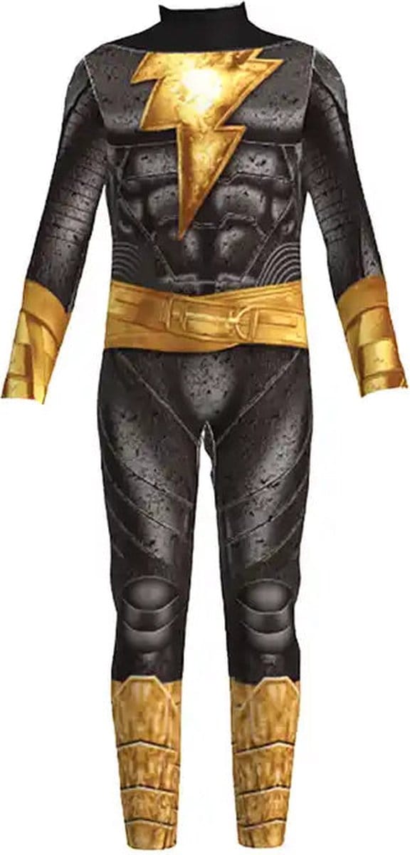 Superheldendroom - Black Adam met cape - 122 (6/7 Jaar) - Verkleedkleding - Superheldenpak