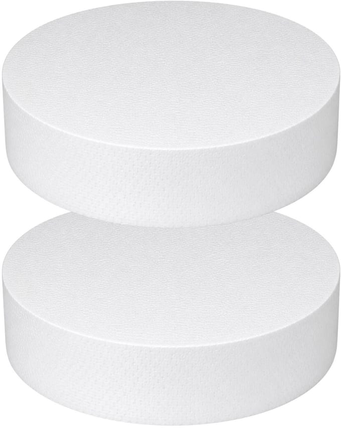 Piepschuim vormen - cirkel - 2x - D25 x 4 cm - styropor hobby / DIY vorm - basis knutselfiguren