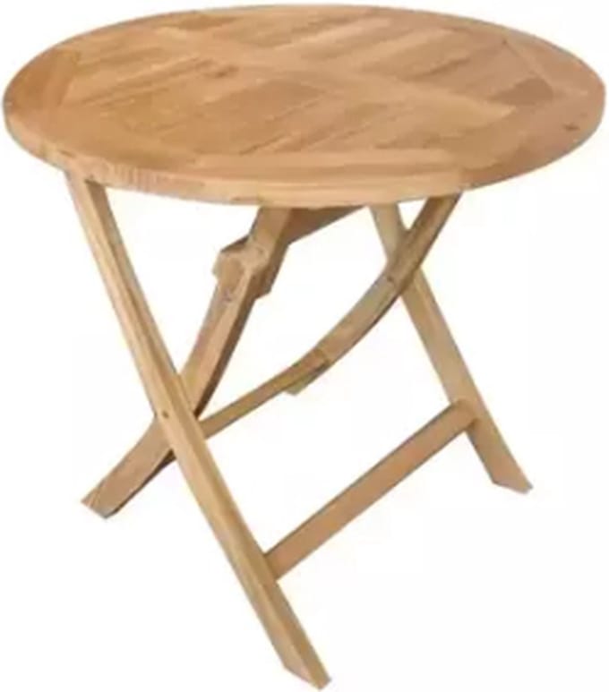 DINING TUIN KLAPTAFEL ROND MILTON TEAK Ø90CM