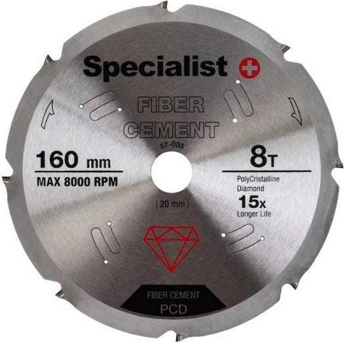Fiber Cement Cirkelzaagblad 165x20mm 8T ''Specialist+''