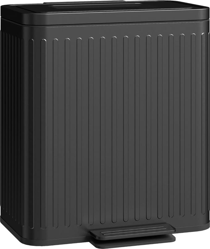 4goodz Pedaalemmer met 2x20 Ltr bakken - Soft-Close deksel - Zwart
