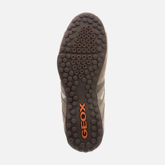 GEOX SNAKE HEREN Sneakers - BEIGE/DONKERORANJE - Maat 46