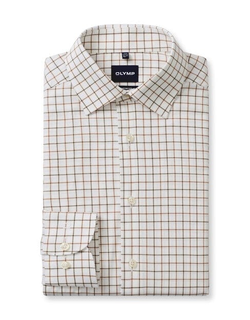 OLYMP Luxor 24/Seven Overhemd, Comfort Fit, New Kent, Nougat