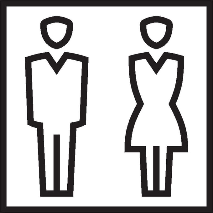 Gezamenlijk toilet sticker 150 x 150 mm