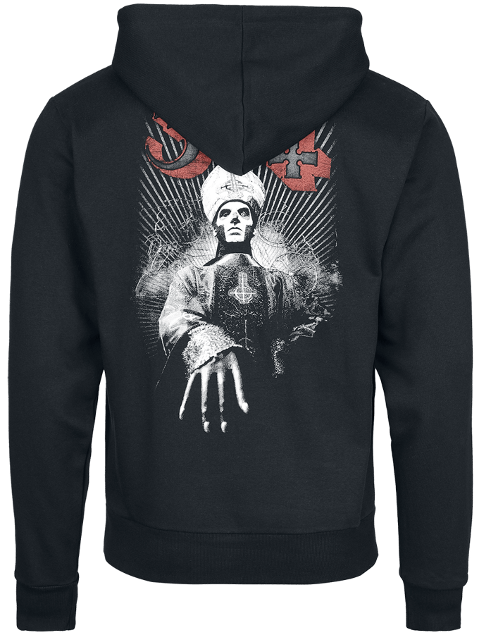Ghost Trui met capuchon - Priest - L - voor Mannen - zwart-rood