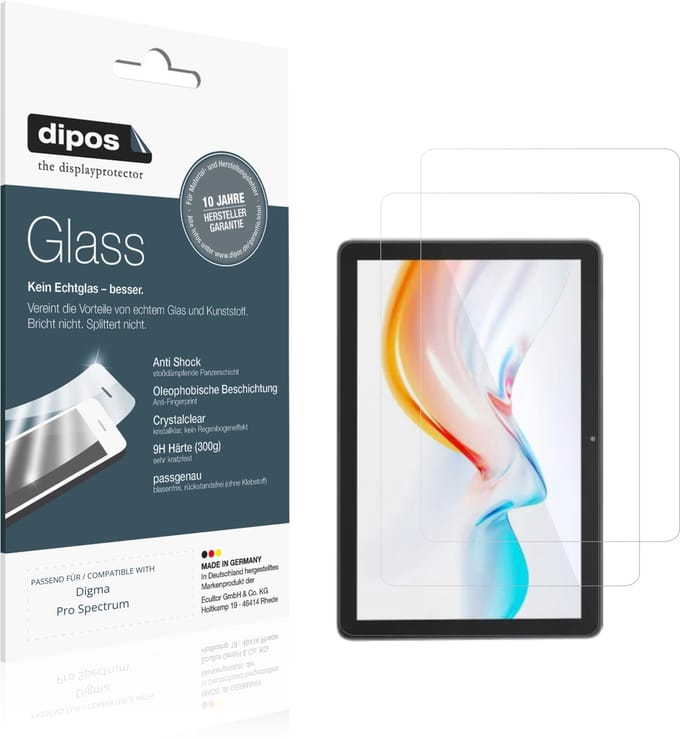 dipos – 2x Pantserfolie geschikt voor Digma Pro Spectrum | 9H Screenprotector