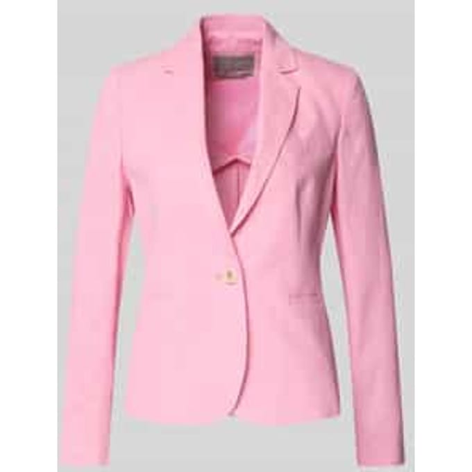 regular fit blazer van linnenmix met paspelzakken