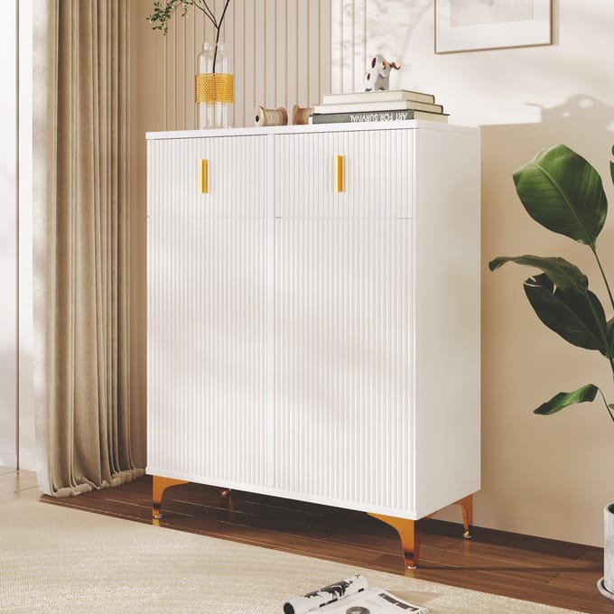 STILVORA Dressoirs 82x35x101 cm - Opbergkast Met Lade-en Deurcombinatie - Ruim En Functioneel - Hout - Wit