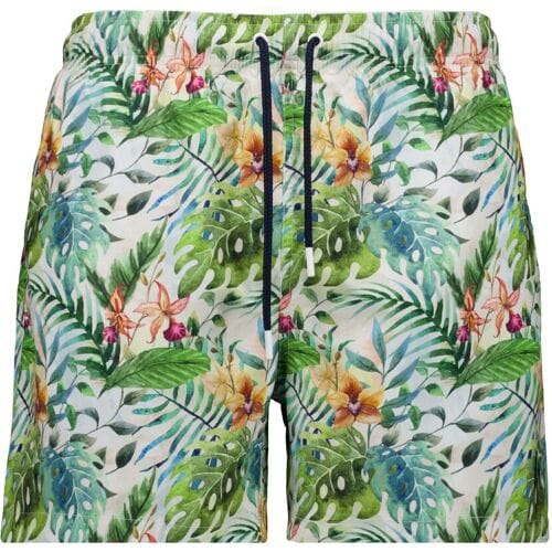 Ragman Swim Short Allover Bold Floral Leaves Pattern Multicolor / male